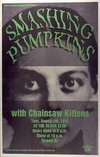 Smashing Pumpkins LIVE 1992 GIG POSTER Billy Corgan  
