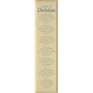  I Am A Christian Wooden Sign: Home & Kitchen
