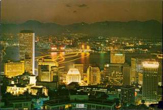 china, HONG KONG, Night Scene from Peak  