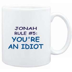 Mug White  Jonah Rule #5 Youre an idiot  Male Names  