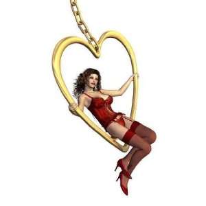  Woman on a Heart shaped Swing 2   3D Render   Peel and 