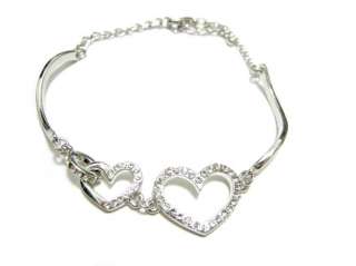 Heart Crystal Silver Anklet Bracelet Chain   012  