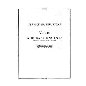   Aircraft Engine Service Instructions Manual Allison V 1710 Books