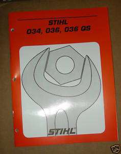 034 036 Stihl Chainsaw Service Manual QS, Pro Super, AV  