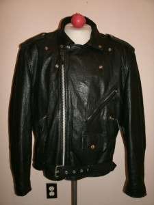 VINTAGE WILSONS THE LEATHER EXPERTS, MOTORCYCLE LEATHER JACKET. SIZE 