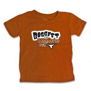  Texas Longhorns Infant Biggest Little Fan T Shirt: Sports 