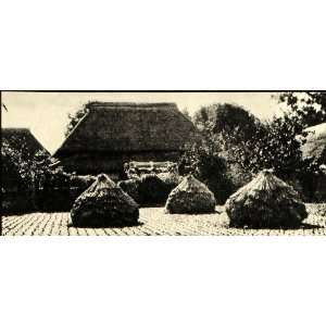 1936 Print Farmer House Japan Architecture Straw Rice John 