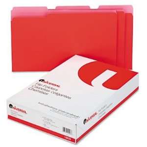  Colored File Folders 1/3 Cut One Ply Top Tab Legal Red 