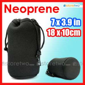 Neoprene Lens Pouch Bag Durable Case 7x3.9 18x10cm Drawstring for 70 