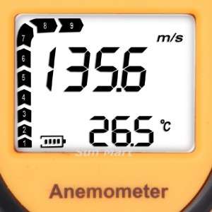Anemometer Thermometer Air Wind Speed Meter Bargraph °C  