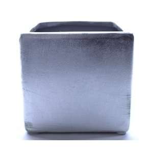  Ceramic Cube Vase 4x4x4   Matte Silver: Arts, Crafts 