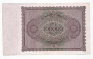 Germany 100,000 100000 Mark 1923 aXF CRISP Banknote  