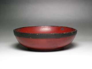 Japanese Old URUSHI HACHI lacquer tree bowl Edo period  