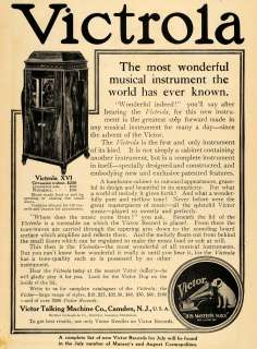 1909 Ad Victor Victrola XVI Nipper Phonograph Cabinet   ORIGINAL 