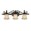 NEW 3 Light Bathroom Vanity Lighting Fixture, Rubbed Bronze, Tea Stone 