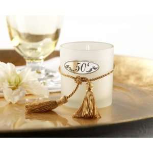 Candle Votive Frosted Glass The Golden Years 50th Anniversary 