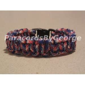   Red/White/Blue Camo Survival Bracelet   550 paracord 