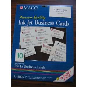 MACO IJ 5895 PREMIUM QUALITY INK JET BUSINESS CARDS 100 CARDS ON 10 