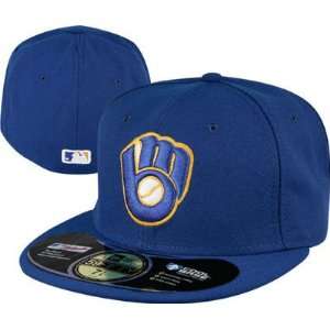 Milwaukee Brewers New Era 5950 On Field Fitted Blue Baseball Cap Size 