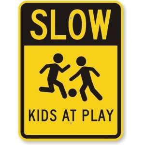  Slow: Kids At Play (with Graphic) Engineer Grade Sign, 24 