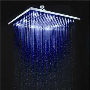  8 Inch Brass Square Led Shower Head Color Changing: Home 
