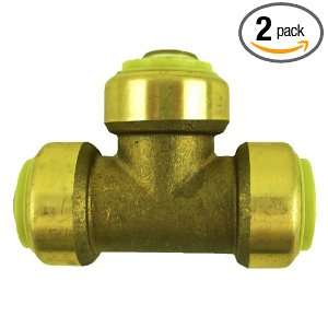  Aviditi 60641 Pushfit Fitting Brass Tee, 3/4 Inch, 2 Pack 