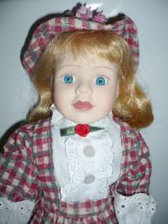 SWEET STRAWBERRY BLONDE VICTORIAN MISS PORCELAIN DOLL  