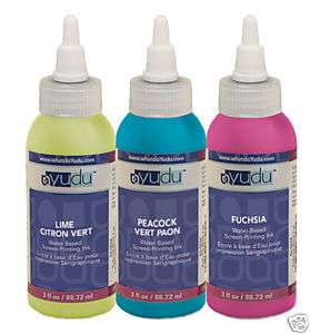 Yudu 3 pack of Bright Inks   lime/peacock/fuchsia   NIP  