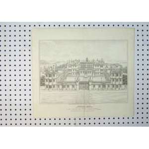  C1864 View Audley End Essex Architectural Old Print