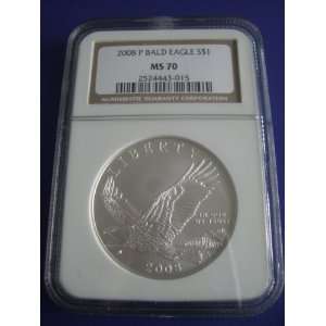  2008 P Bald Eagle $1 Silver Dollar MS70 NGC Everything 