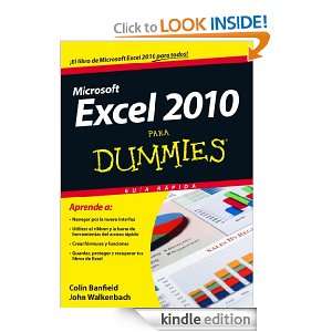Excel 2010 para Dummies: Guía rápida (Spanish Edition): Banfield 