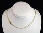 14K Solid Yellow Gold D.C.Rope Chain Necklace 1.5mm 18