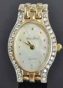 Lucien Piccard 14K Gold Mother of Pearl & Diamond Ladies Bracelet 