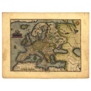 Doll House Old Map Of Europe From The Late 1500s  