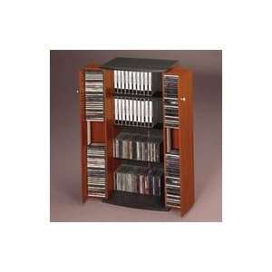 Media Cabinet, Medium Cherry/Black, 13w x 13 1/2d x 35 1/2h (TIF965MEC 