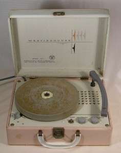   Westinghouse ED 1 Portable Record Player 16 33 45 78 RPM Pink Case
