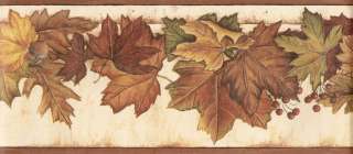 MAPLE & OAK LEAVES Autumn Colors Wallpaper bordeR Wall  