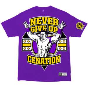 WWE JOHN CENA NEVER GIVE UP CENATION T SHIRT YOUTH NEW  