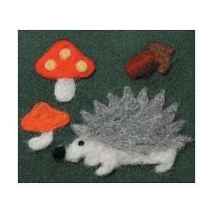  Felting Needle Applique Mold Hedgehog & Mushrooms 