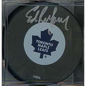 Ed Belfour Toronto Maple Leafs Signed Hockey Puck