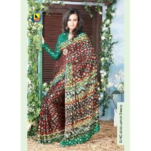  Fancy Designer Faux Georgette Party Wear Green & Maroon 