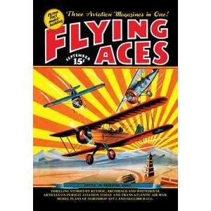   Vintage Art Flying Aces over the Rising Sun   01236 6