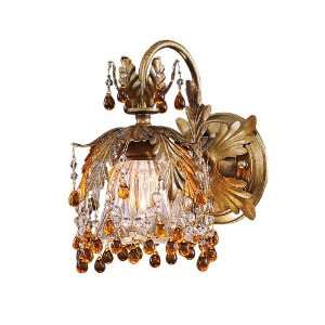   GL Amber Gold Leaf / Amber Melrose Single Light 24 Percent Lead Cryst