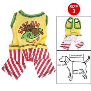   Summer Letter Print Red White Striped Pants Dog Clothes 3: Pet