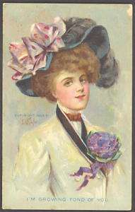 1908 Postcard ~ Pretty Lady Fond of You ~ EH Kiefer  