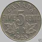 1954 Canada 5 Cent Coin, 1954 Shoulder Fold Canada 5 Cent Coin items 