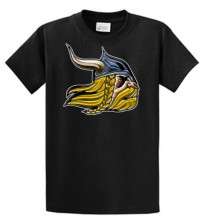 VIKING HEAD MASCOT TEAM T SHIRT SHIRT  