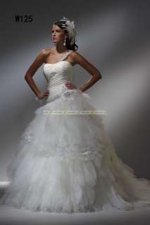 White/Ivory Wedding Dress Bridal Gown Satin Tulle Beaded Crystal One 