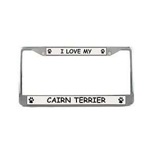  Cairn Terrier License Plate Frame (Chrome): Patio, Lawn 