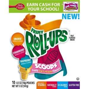 Betty Crocker Scoops Fruit Roll Ups, 10 Rolls Per Box (Pack of 6 